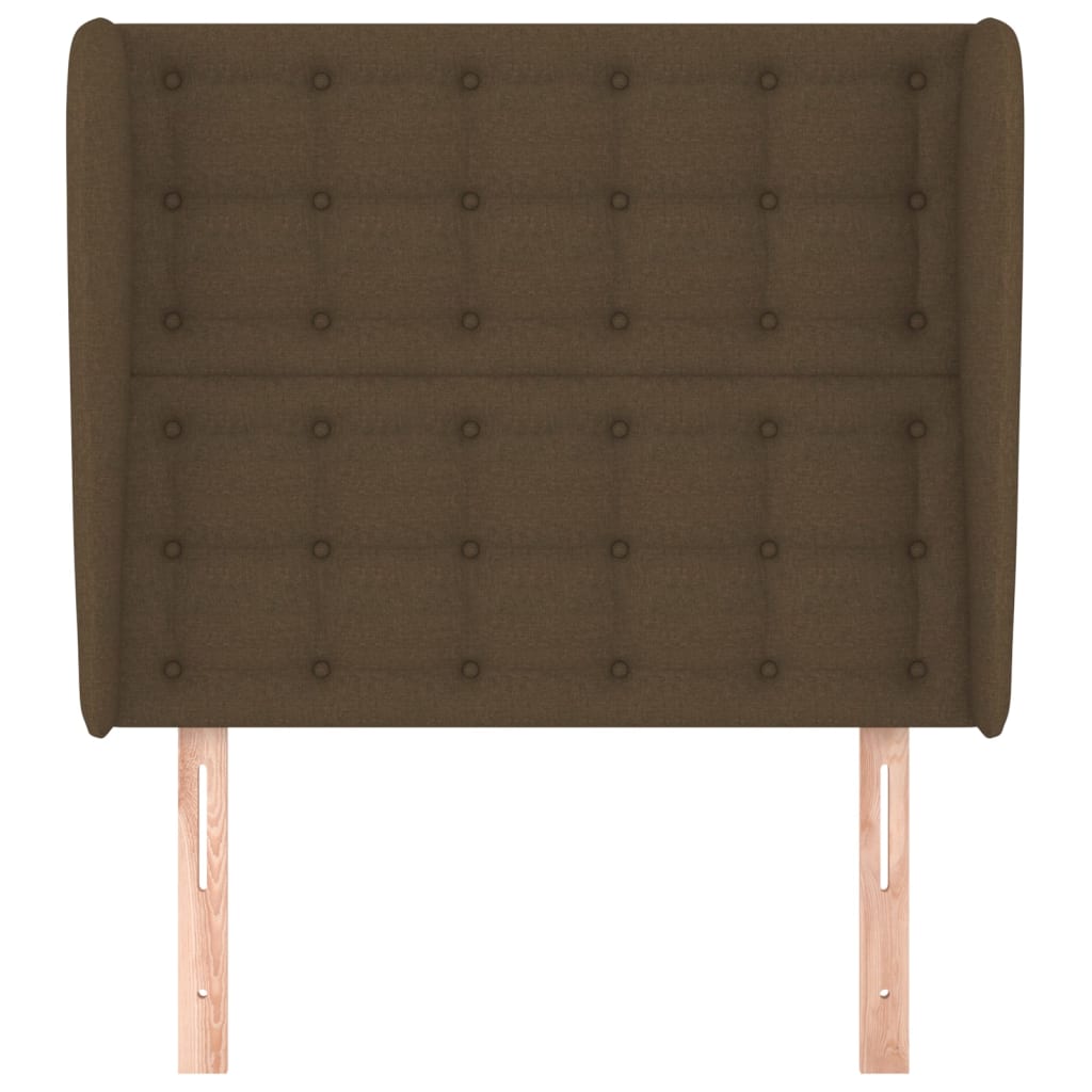 Hoofdbord met randen 103x23x118/128 cm stof donkerbruin is nu te koop bij PeponiXL, paradijselijk wonen!
