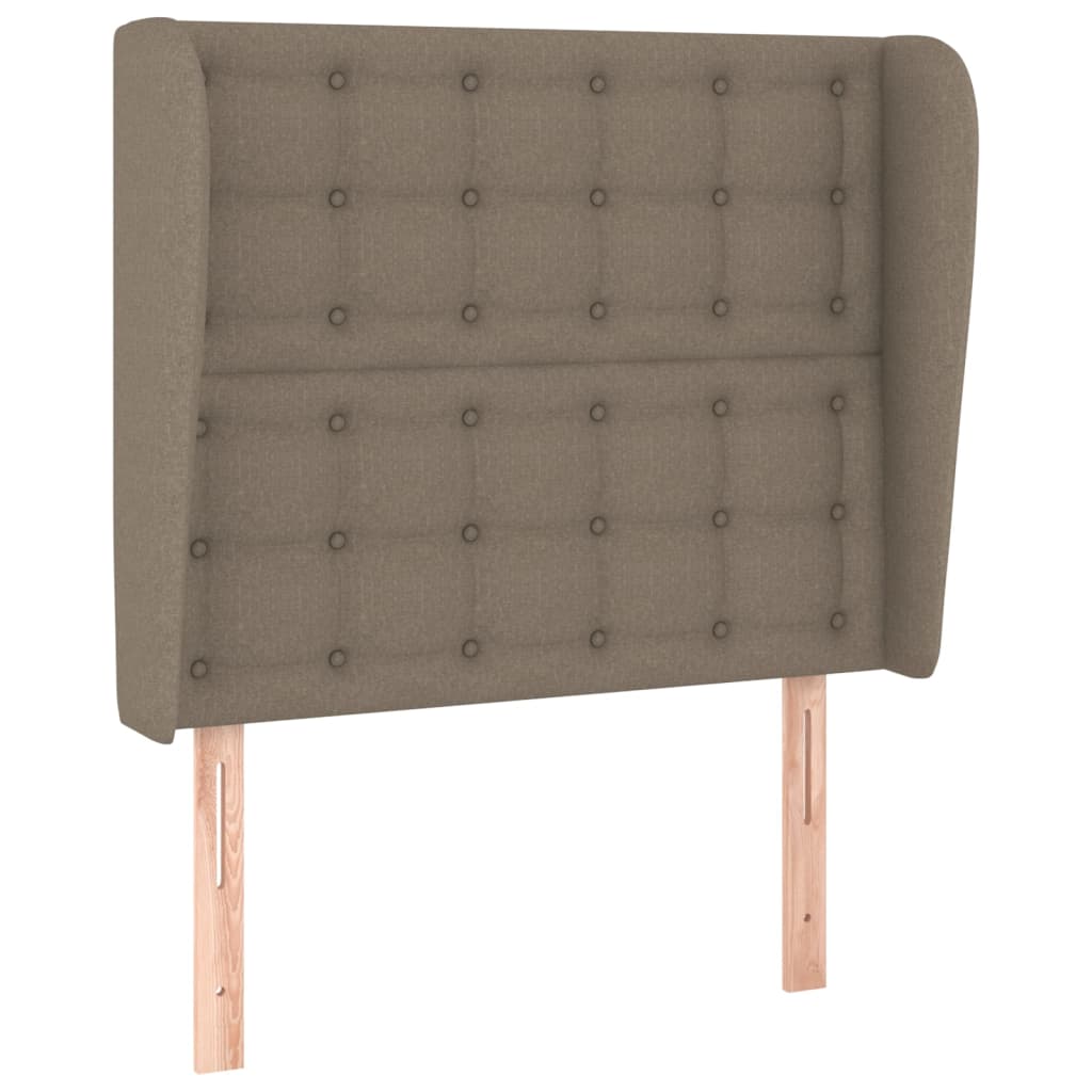 Hoofdbord met randen 103x23x118/128 cm stof taupe is nu te koop bij PeponiXL, paradijselijk wonen!