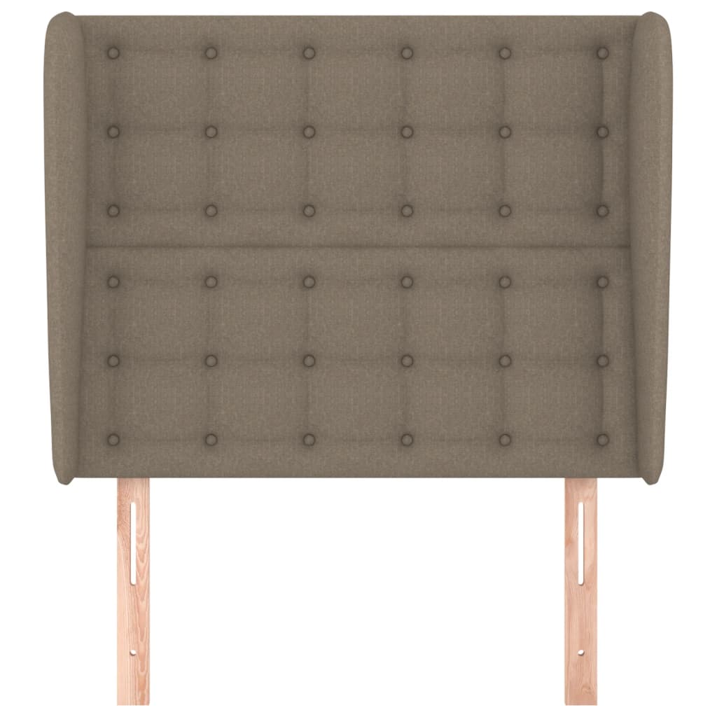Hoofdbord met randen 103x23x118/128 cm stof taupe is nu te koop bij PeponiXL, paradijselijk wonen!