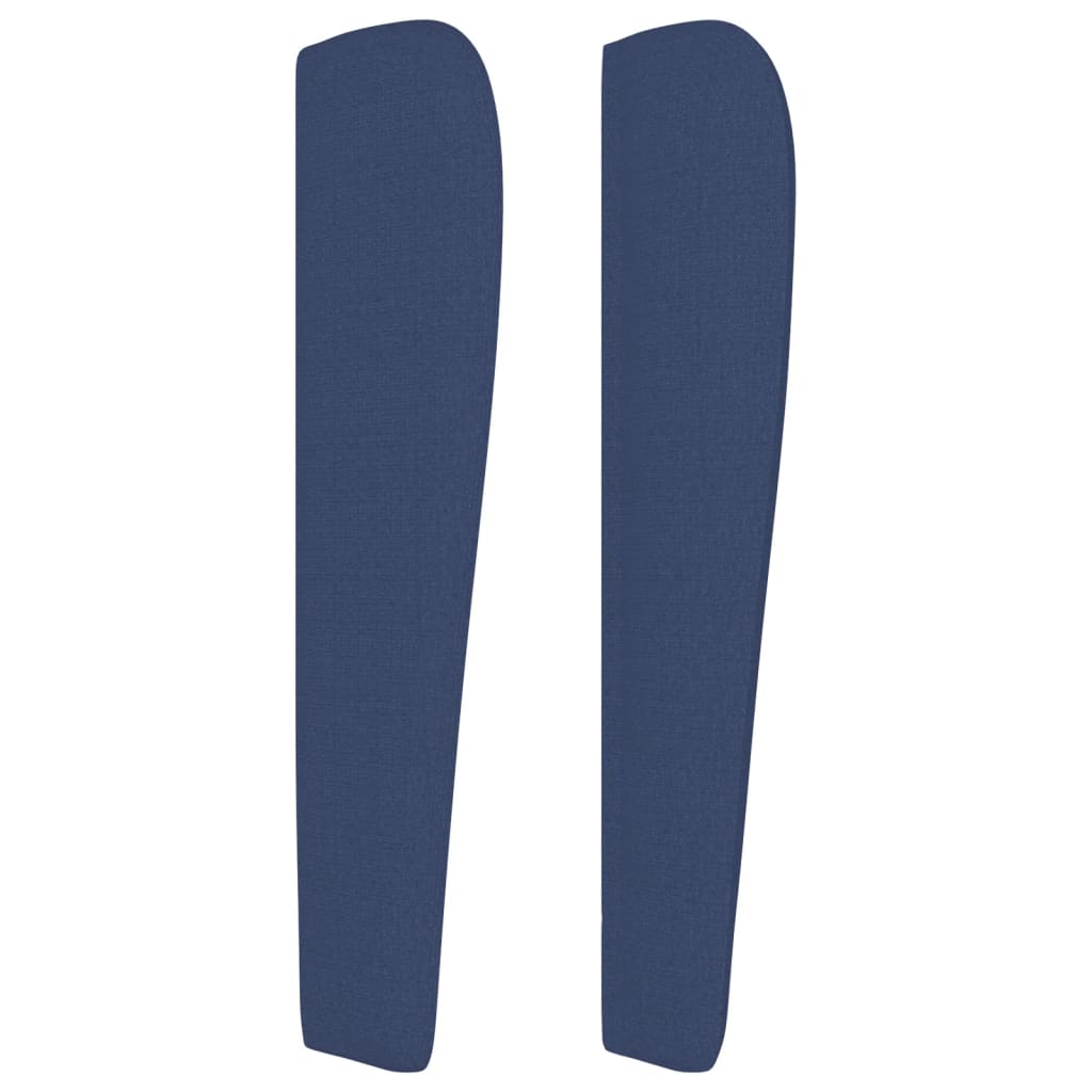 Hoofdbord met randen 147x23x118/128 cm stof blauw is nu te koop bij PeponiXL, paradijselijk wonen!