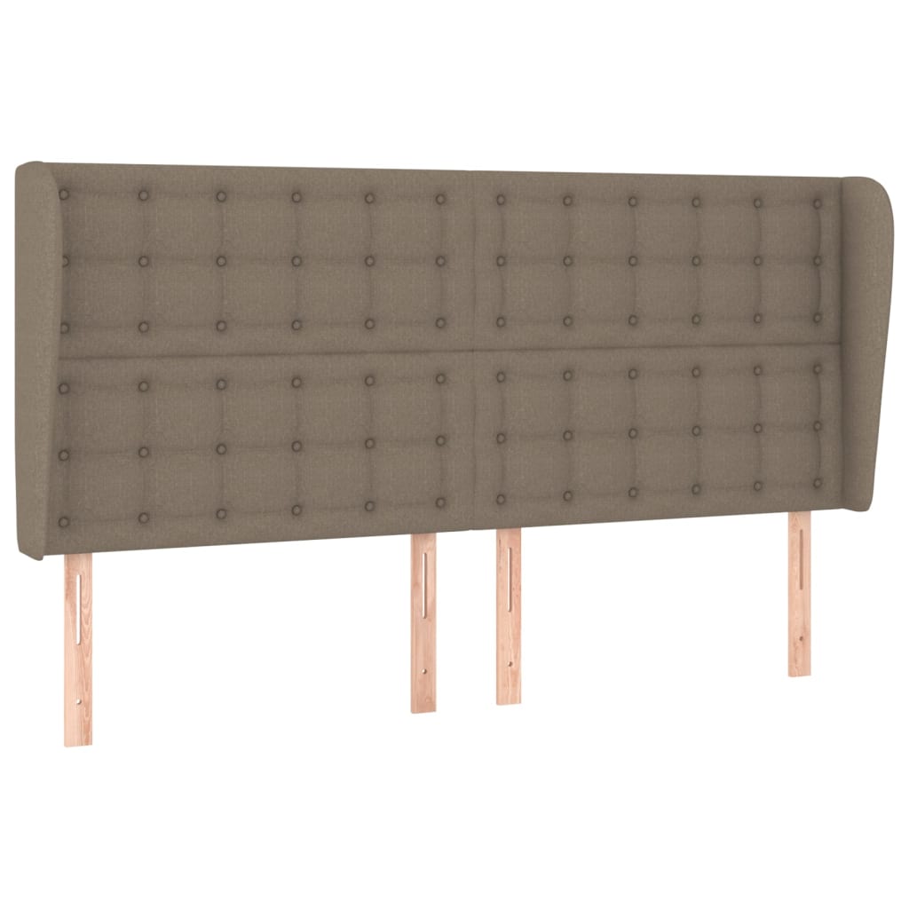 Hoofdbord met randen 203x23x118/128 cm stof taupe is nu te koop bij PeponiXL, paradijselijk wonen!