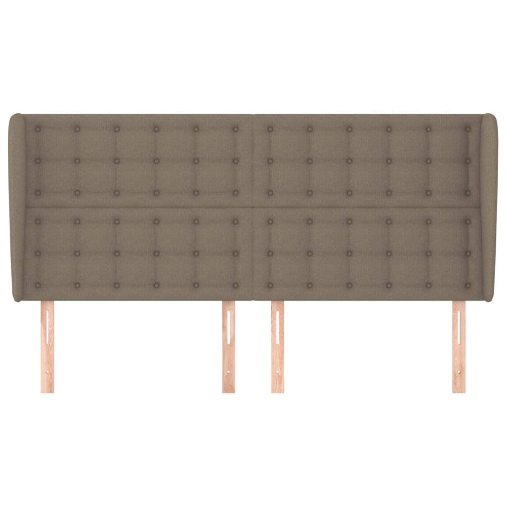 Hoofdbord met randen 203x23x118/128 cm stof taupe is nu te koop bij PeponiXL, paradijselijk wonen!