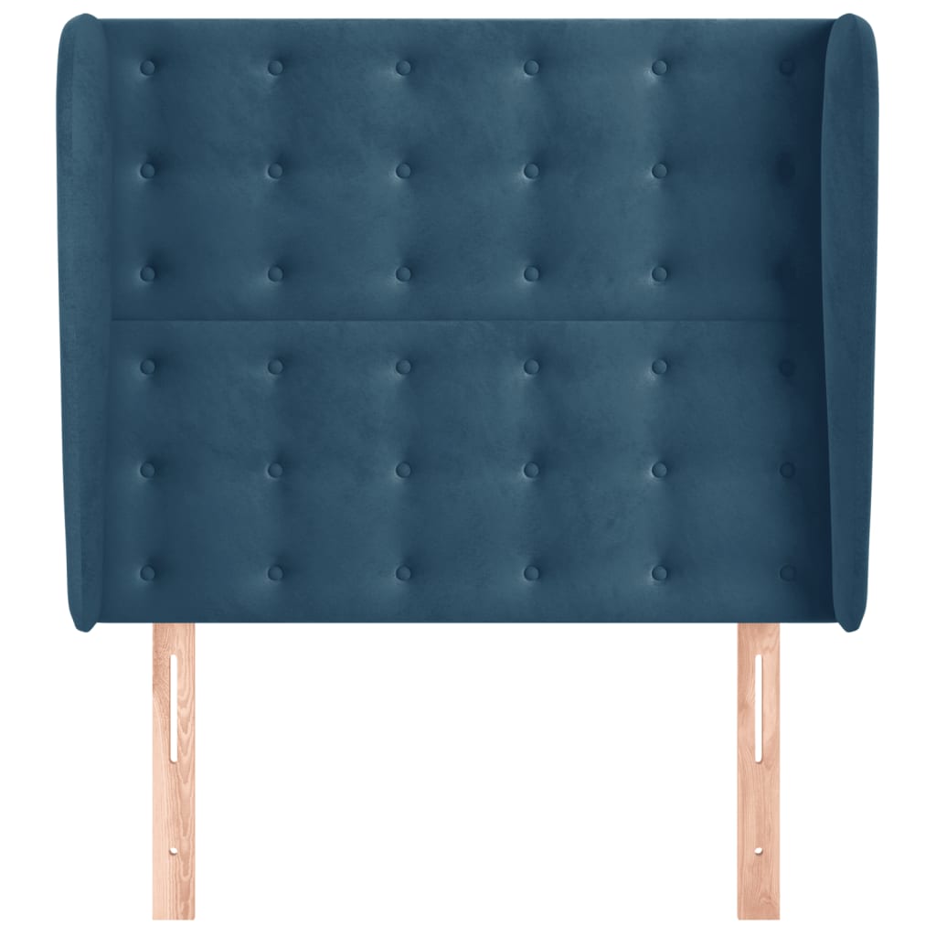 Hoofdbord met randen 83x23x118/128 cm fluweel donkerblauw is nu te koop bij PeponiXL, paradijselijk wonen!