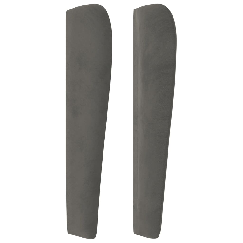 Hoofdbord met randen 93x23x118/128 cm fluweel donkergrijs is nu te koop bij PeponiXL, paradijselijk wonen!