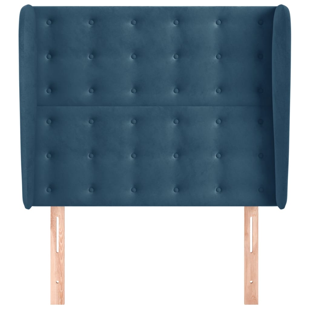 Hoofdbord met randen 93x23x118/128 cm fluweel donkerblauw is nu te koop bij PeponiXL, paradijselijk wonen!