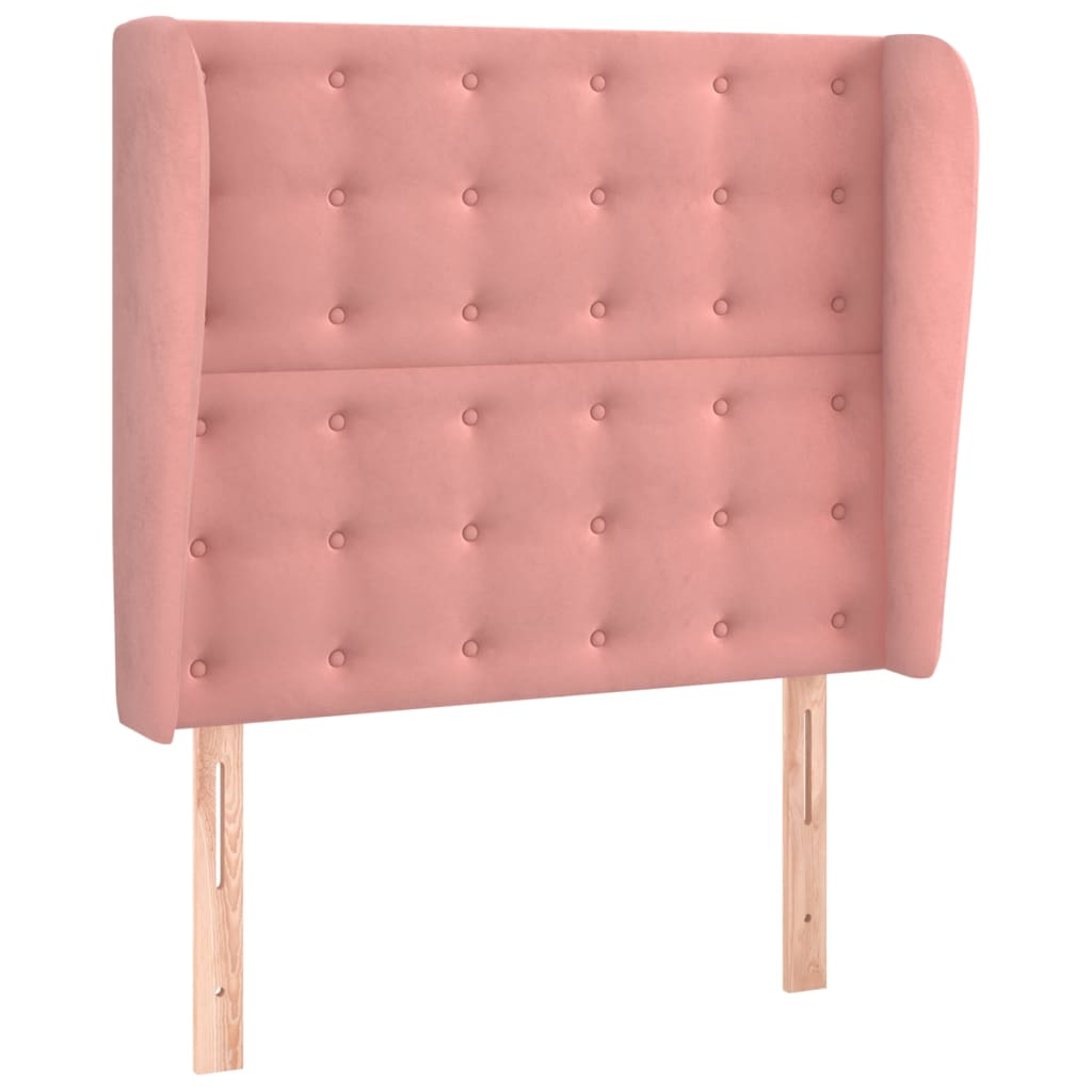 Hoofdbord met randen 93x23x118/128 cm fluweel roze is nu te koop bij PeponiXL, paradijselijk wonen!