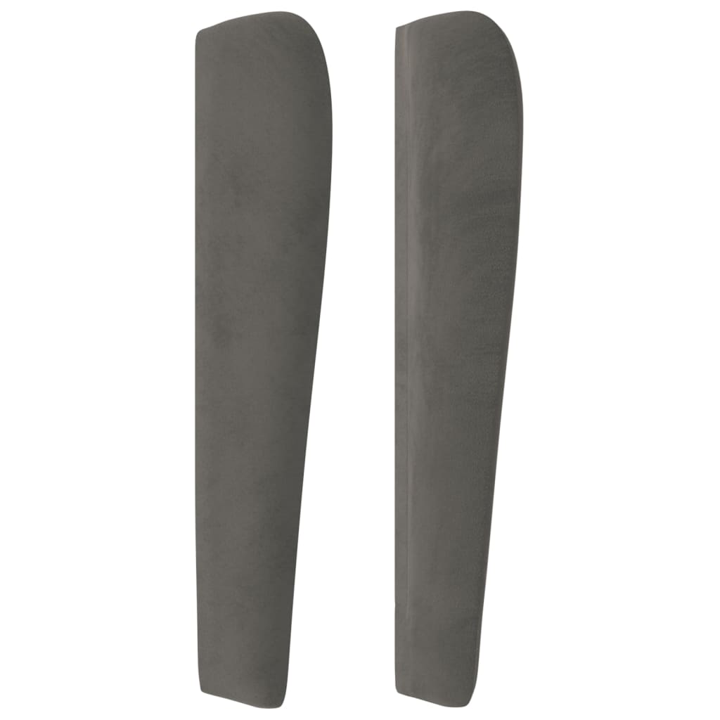 Hoofdbord met randen 103x23x118/128 cm fluweel donkergrijs is nu te koop bij PeponiXL, paradijselijk wonen!