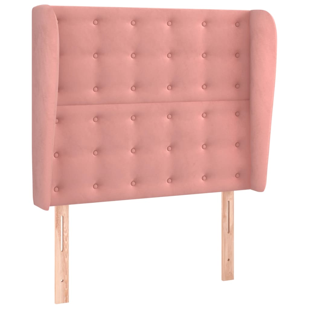Hoofdbord met randen 103x23x118/128 cm fluweel roze is nu te koop bij PeponiXL, paradijselijk wonen!