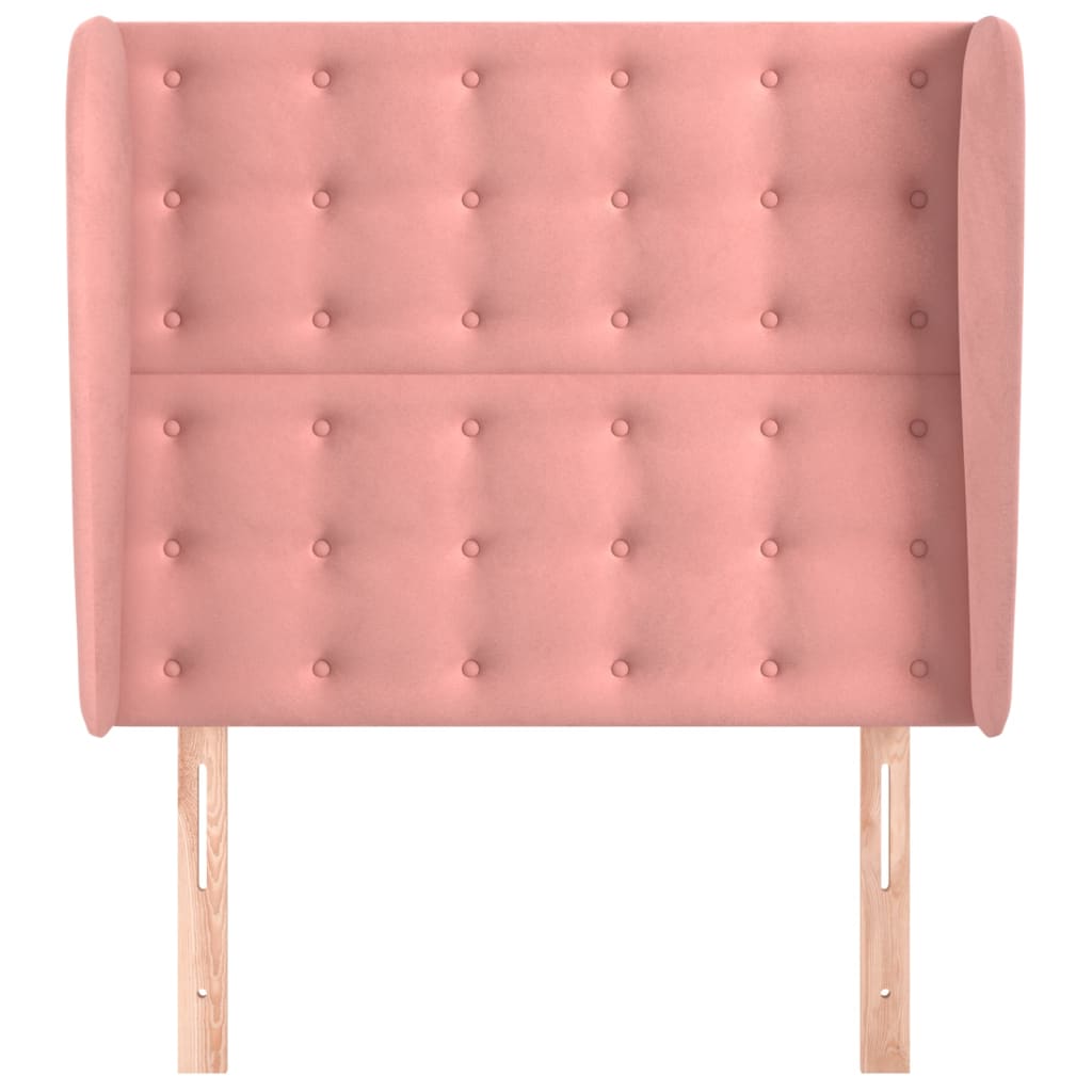 Hoofdbord met randen 103x23x118/128 cm fluweel roze is nu te koop bij PeponiXL, paradijselijk wonen!