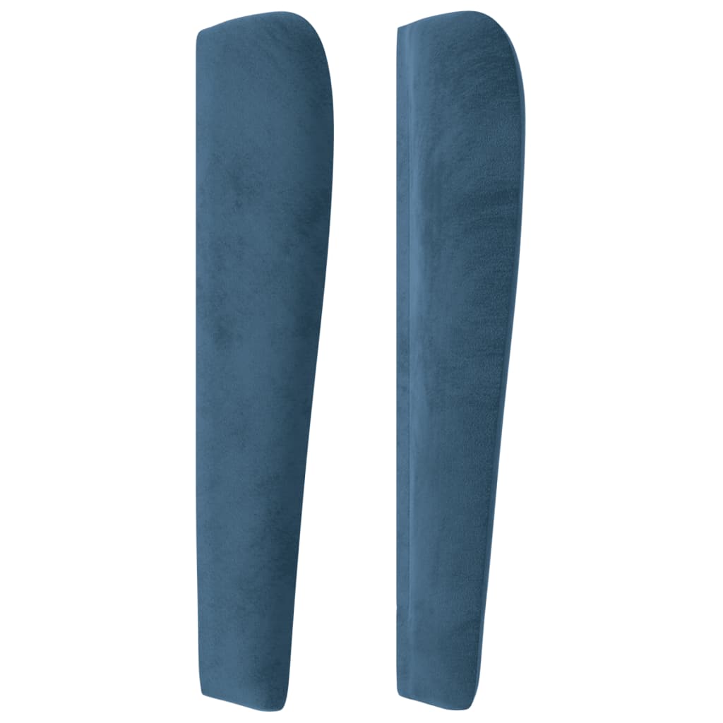 Hoofdbord met randen 147x23x118/128 cm fluweel donkerblauw is nu te koop bij PeponiXL, paradijselijk wonen!