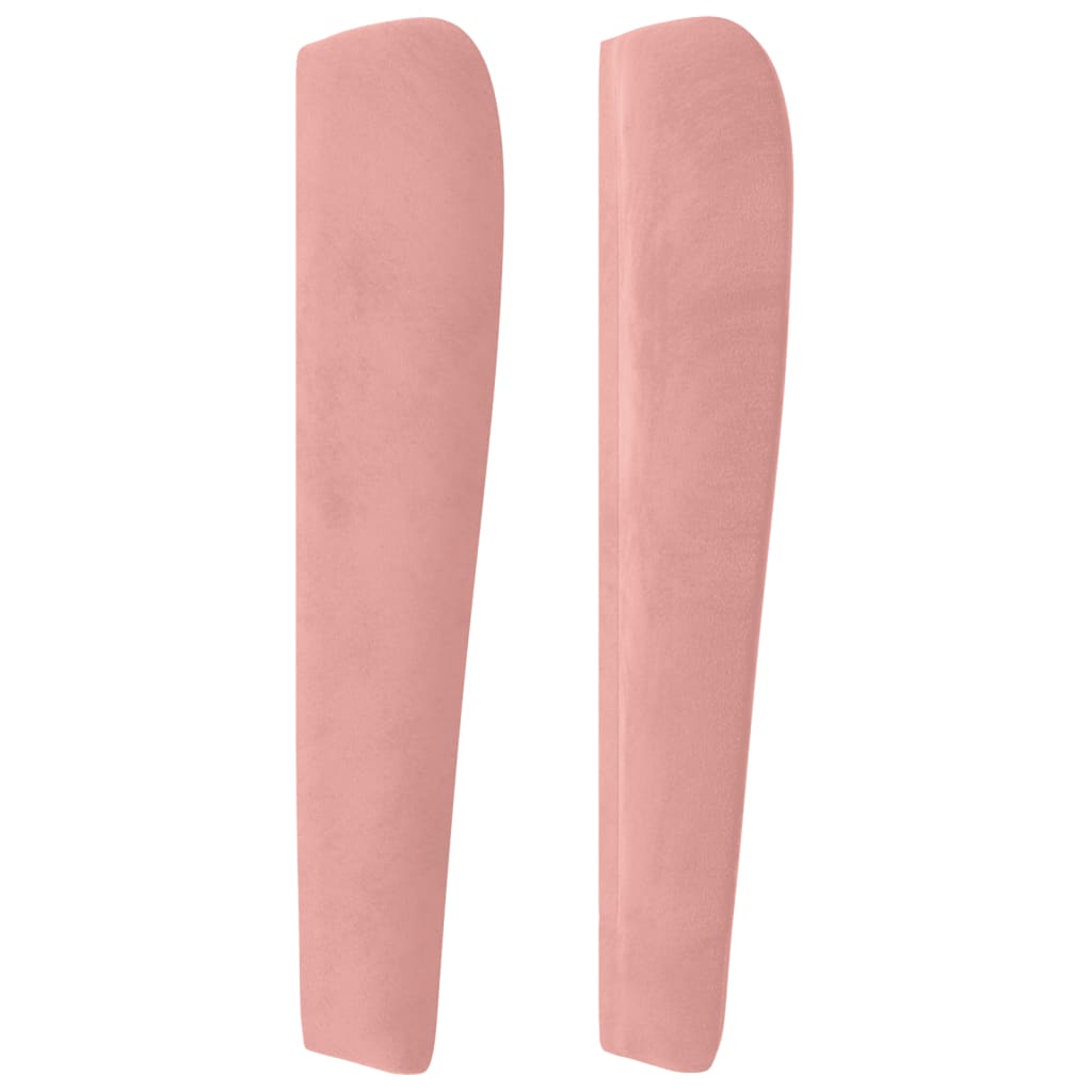 Hoofdbord met randen 163x23x118/128 cm fluweel roze is nu te koop bij PeponiXL, paradijselijk wonen!