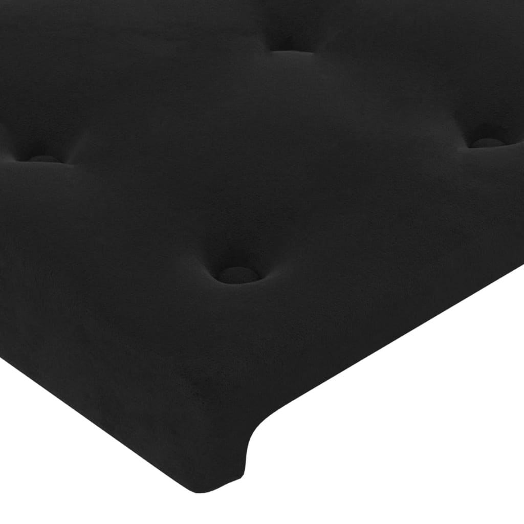 Hoofdbord met randen 183x23x118/128 cm fluweel zwart is nu te koop bij PeponiXL, paradijselijk wonen!