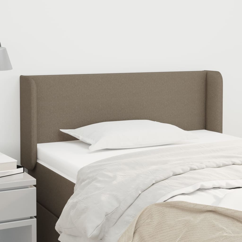 Hoofdbord met randen 93x16x78/88 cm stof taupe is nu te koop bij PeponiXL, paradijselijk wonen!