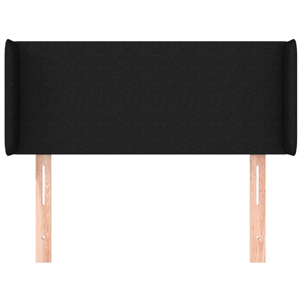 Hoofdbord met randen 103x16x78/88 cm stof zwart is nu te koop bij PeponiXL, paradijselijk wonen!