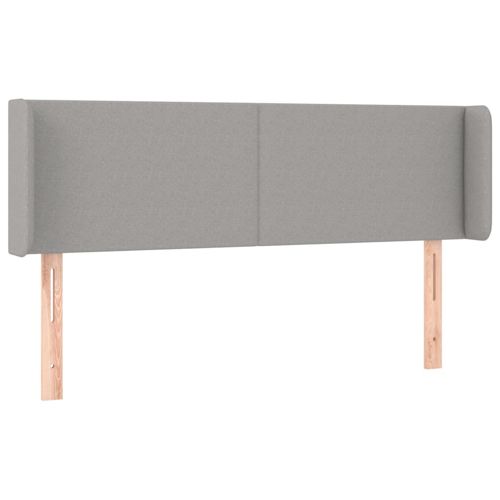 Hoofdbord met randen 147x16x78/88 cm stof lichtgrijs is nu te koop bij PeponiXL, paradijselijk wonen!