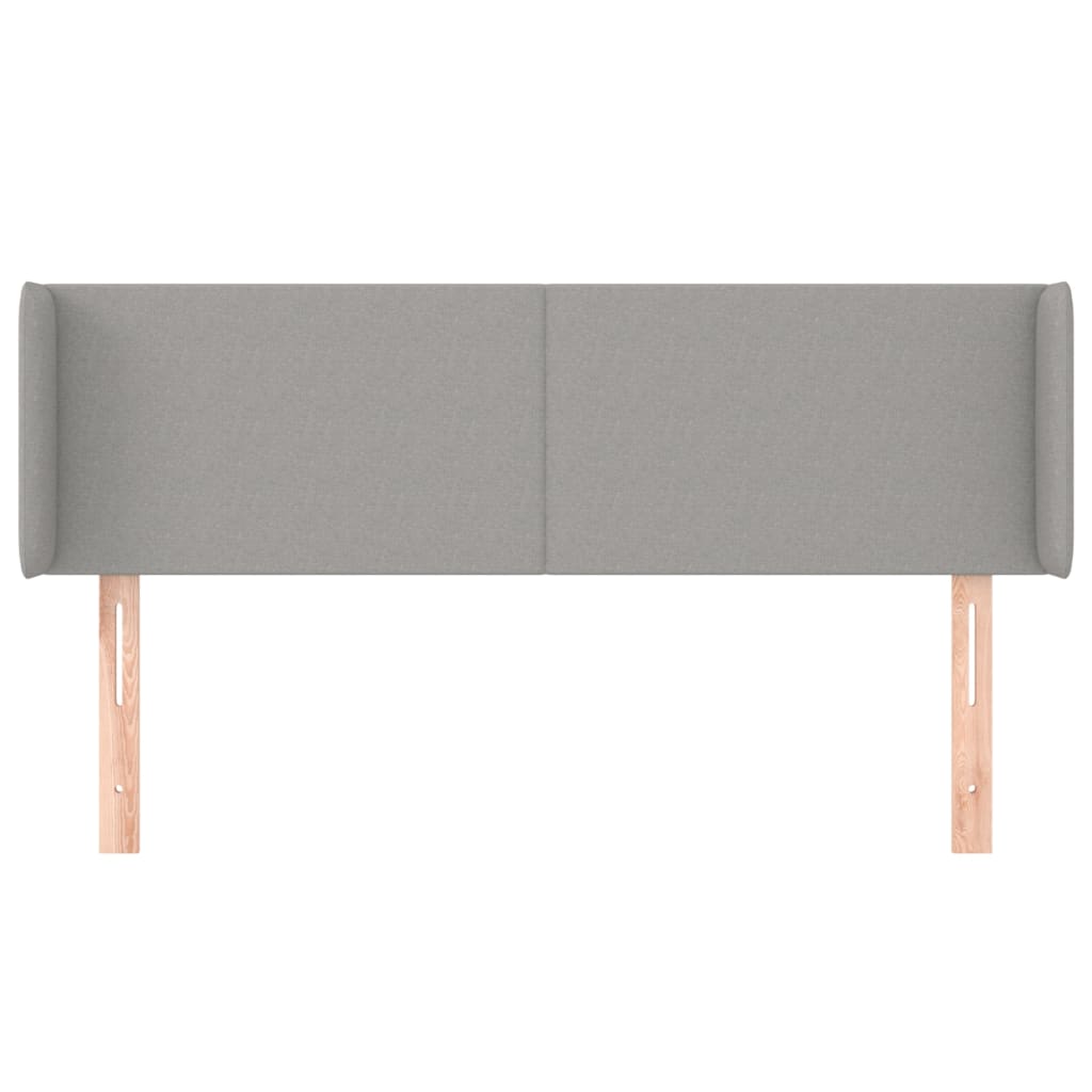 Hoofdbord met randen 147x16x78/88 cm stof lichtgrijs is nu te koop bij PeponiXL, paradijselijk wonen!