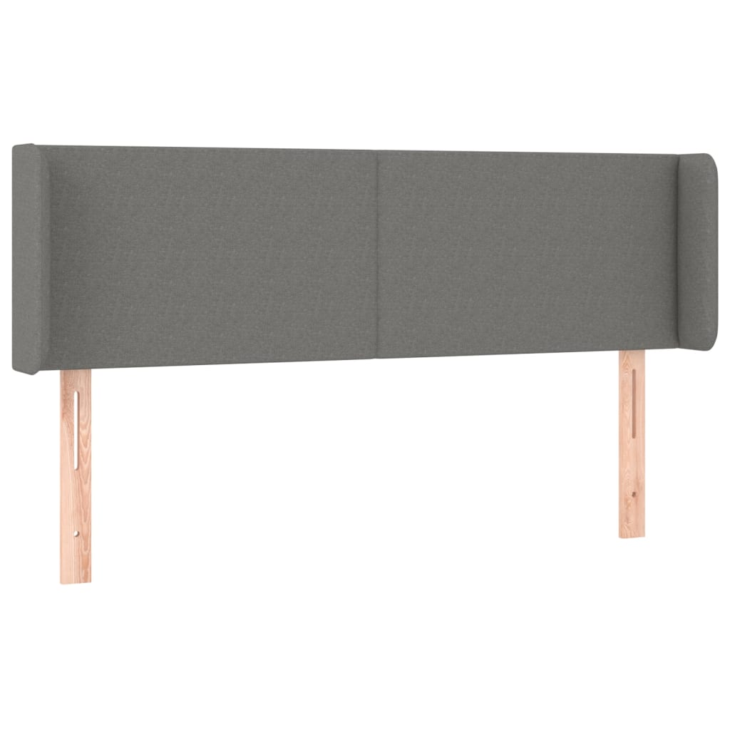 Hoofdbord met randen 147x16x78/88 cm stof donkergrijs is nu te koop bij PeponiXL, paradijselijk wonen!