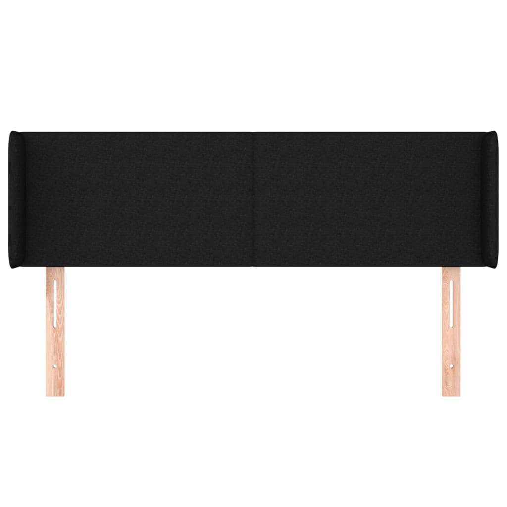 Hoofdbord met randen 147x16x78/88 cm stof zwart is nu te koop bij PeponiXL, paradijselijk wonen!