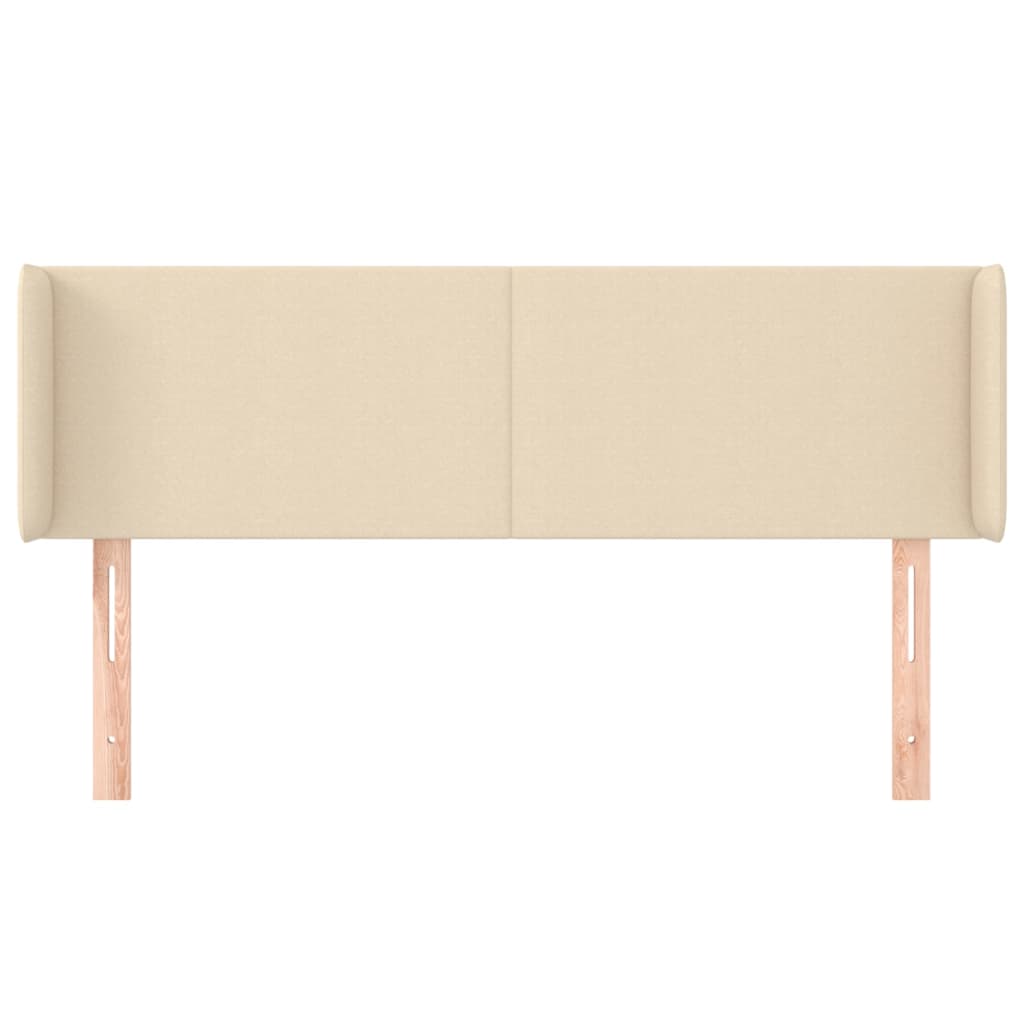 Hoofdbord met randen 147x16x78/88 cm stof crèmekleurig is nu te koop bij PeponiXL, paradijselijk wonen!