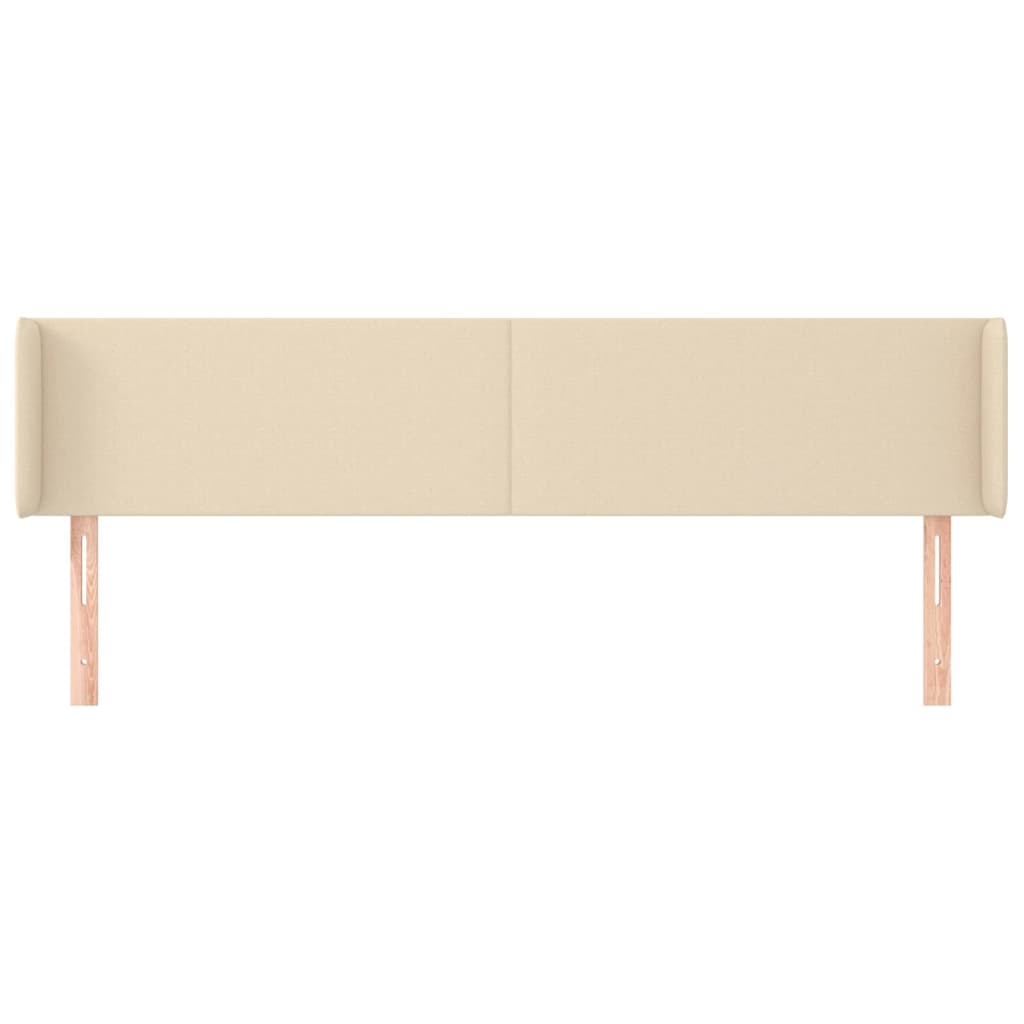 Hoofdbord met randen 183x16x78/88 cm stof crèmekleurig is nu te koop bij PeponiXL, paradijselijk wonen!