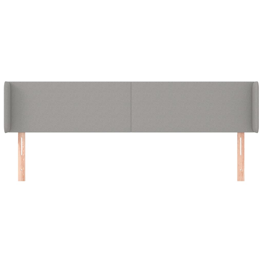 Hoofdbord met randen 203x16x78/88 cm stof lichtgrijs is nu te koop bij PeponiXL, paradijselijk wonen!