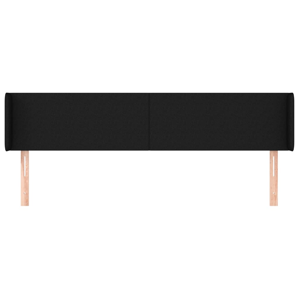 Hoofdbord met randen 203x16x78/88 cm stof zwart is nu te koop bij PeponiXL, paradijselijk wonen!