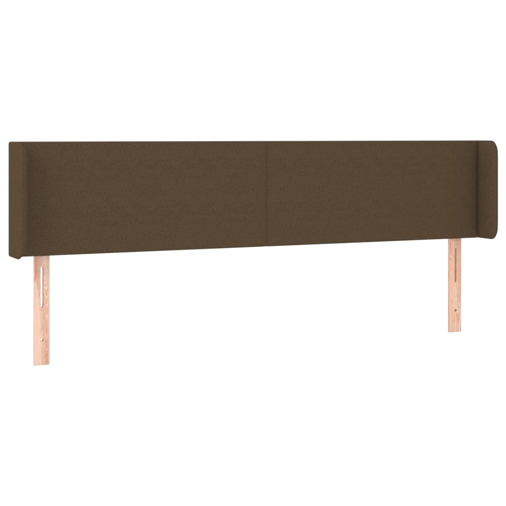 Hoofdbord met randen 203x16x78/88 cm stof donkerbruin is nu te koop bij PeponiXL, paradijselijk wonen!