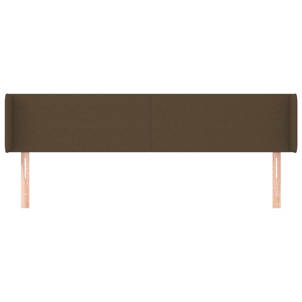 Hoofdbord met randen 203x16x78/88 cm stof donkerbruin is nu te koop bij PeponiXL, paradijselijk wonen!
