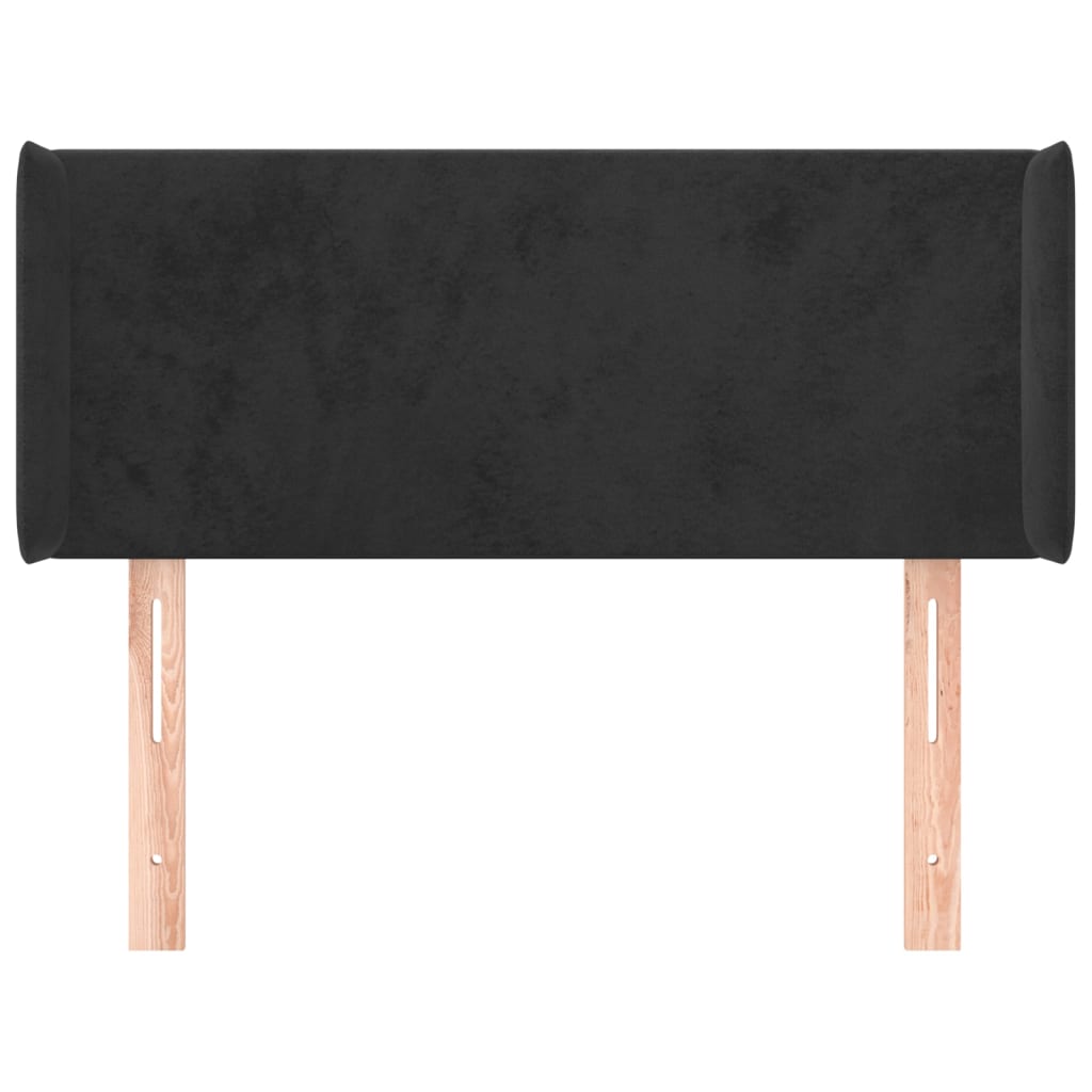 Hoofdbord met randen 83x16x78/88 cm fluweel zwart is nu te koop bij PeponiXL, paradijselijk wonen!