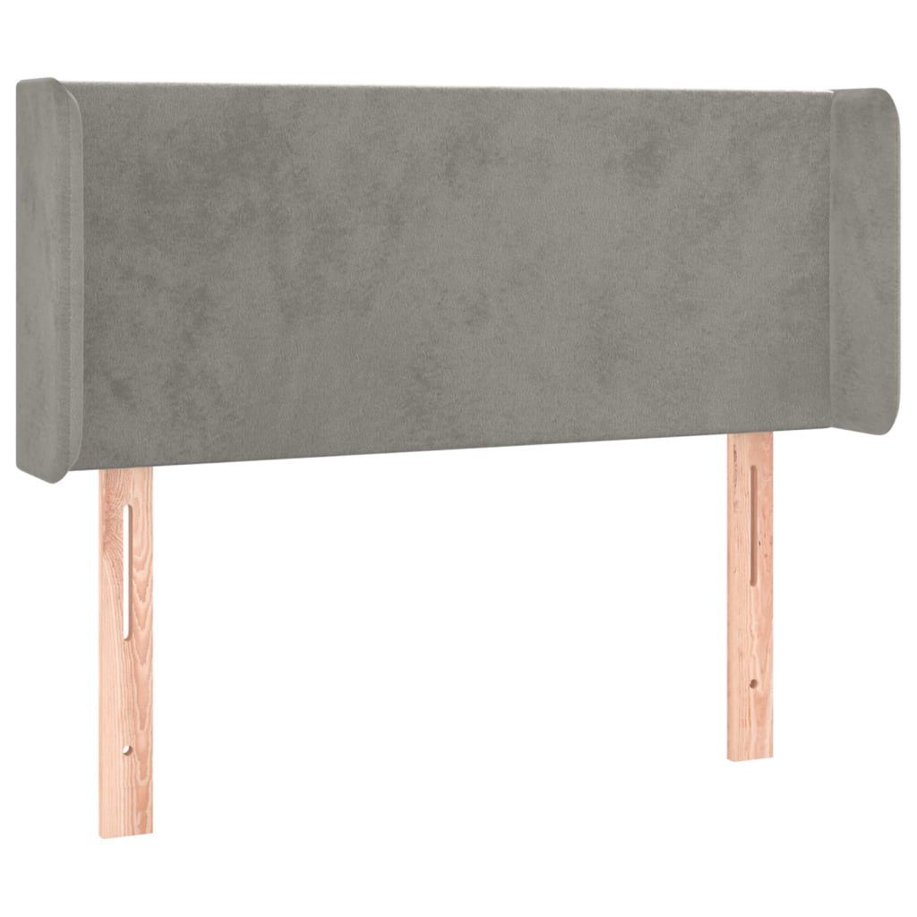 Hoofdbord met randen 93x16x78/88 cm fluweel lichtgrijs is nu te koop bij PeponiXL, paradijselijk wonen!