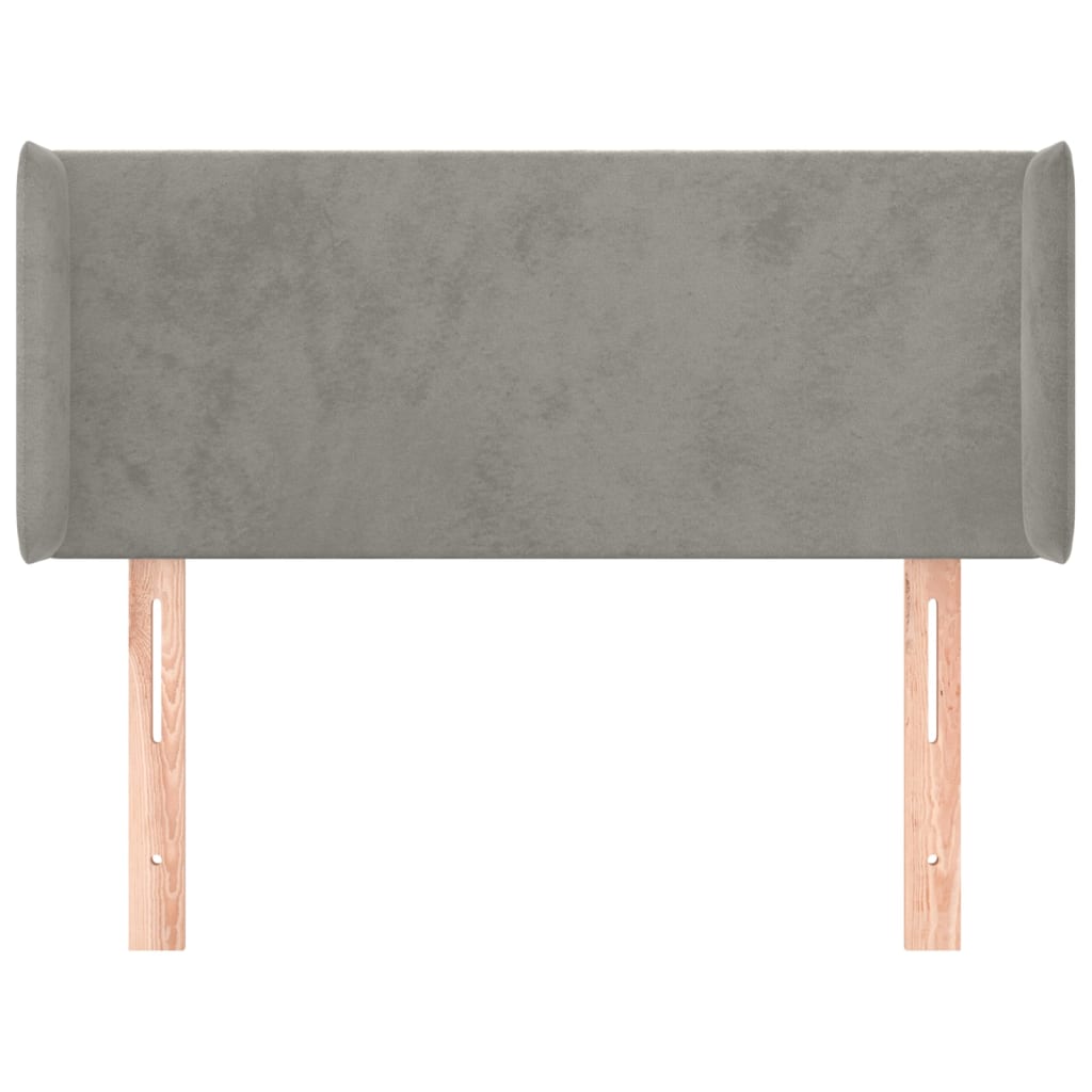 Hoofdbord met randen 93x16x78/88 cm fluweel lichtgrijs is nu te koop bij PeponiXL, paradijselijk wonen!