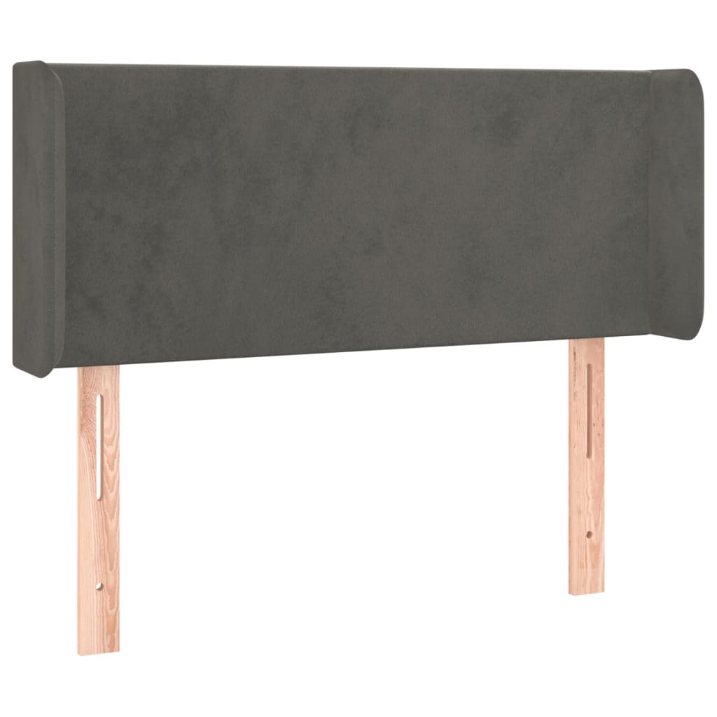 Hoofdbord met randen 93x16x78/88 cm fluweel donkergrijs is nu te koop bij PeponiXL, paradijselijk wonen!