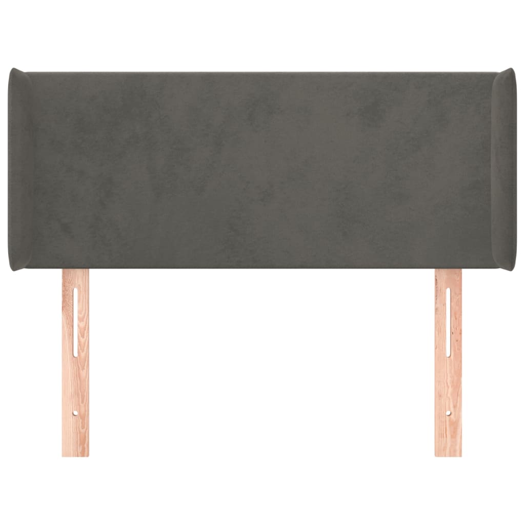 Hoofdbord met randen 93x16x78/88 cm fluweel donkergrijs is nu te koop bij PeponiXL, paradijselijk wonen!