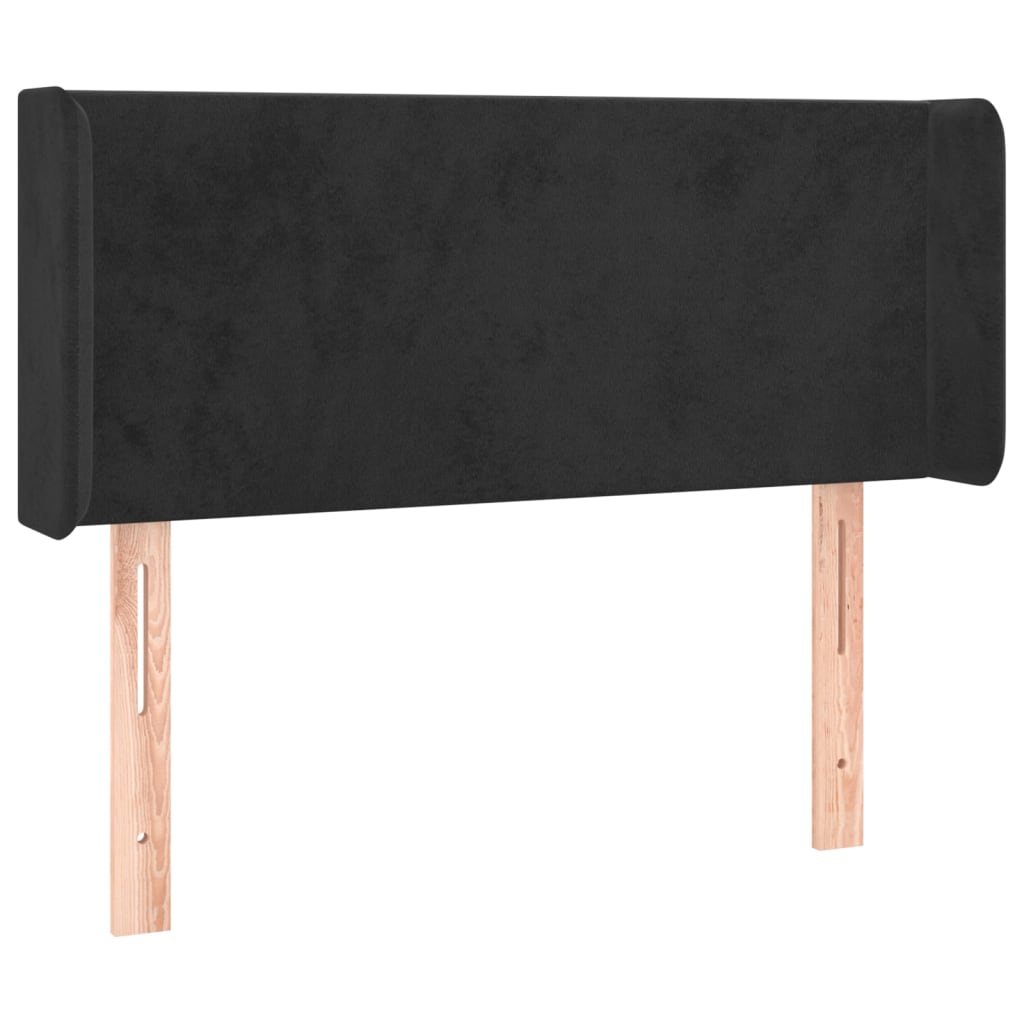 Hoofdbord met randen 93x16x78/88 cm fluweel zwart is nu te koop bij PeponiXL, paradijselijk wonen!
