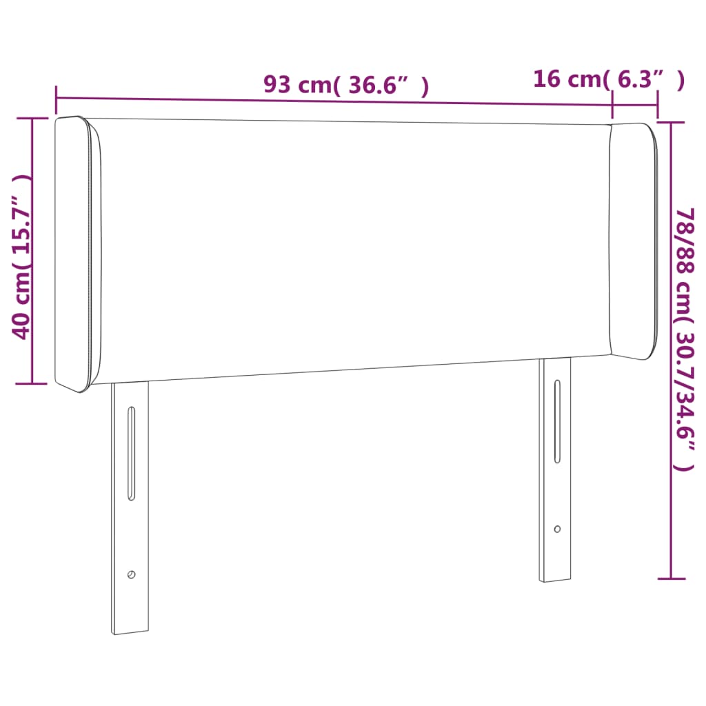 Hoofdbord met randen 93x16x78/88 cm fluweel roze is nu te koop bij PeponiXL, paradijselijk wonen!