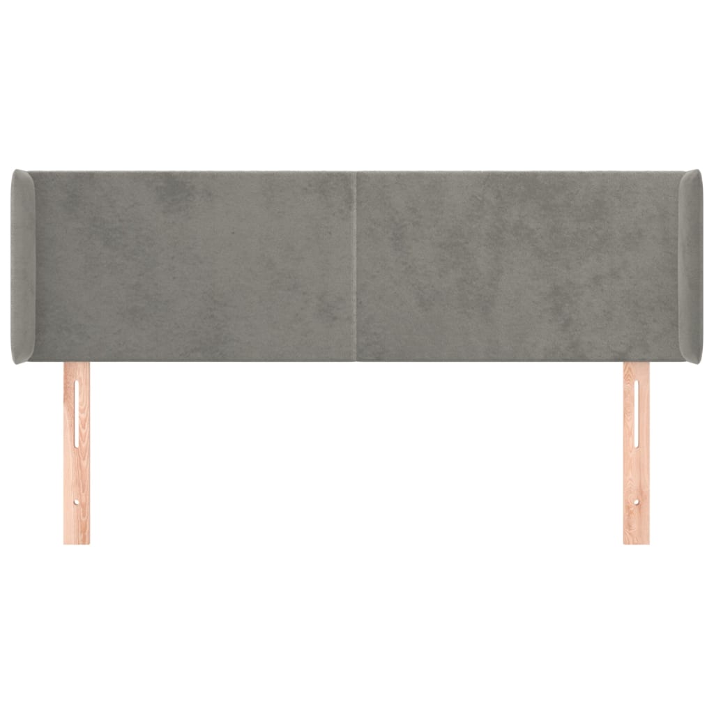 Hoofdbord met randen 147x16x78/88 cm fluweel lichtgrijs is nu te koop bij PeponiXL, paradijselijk wonen!