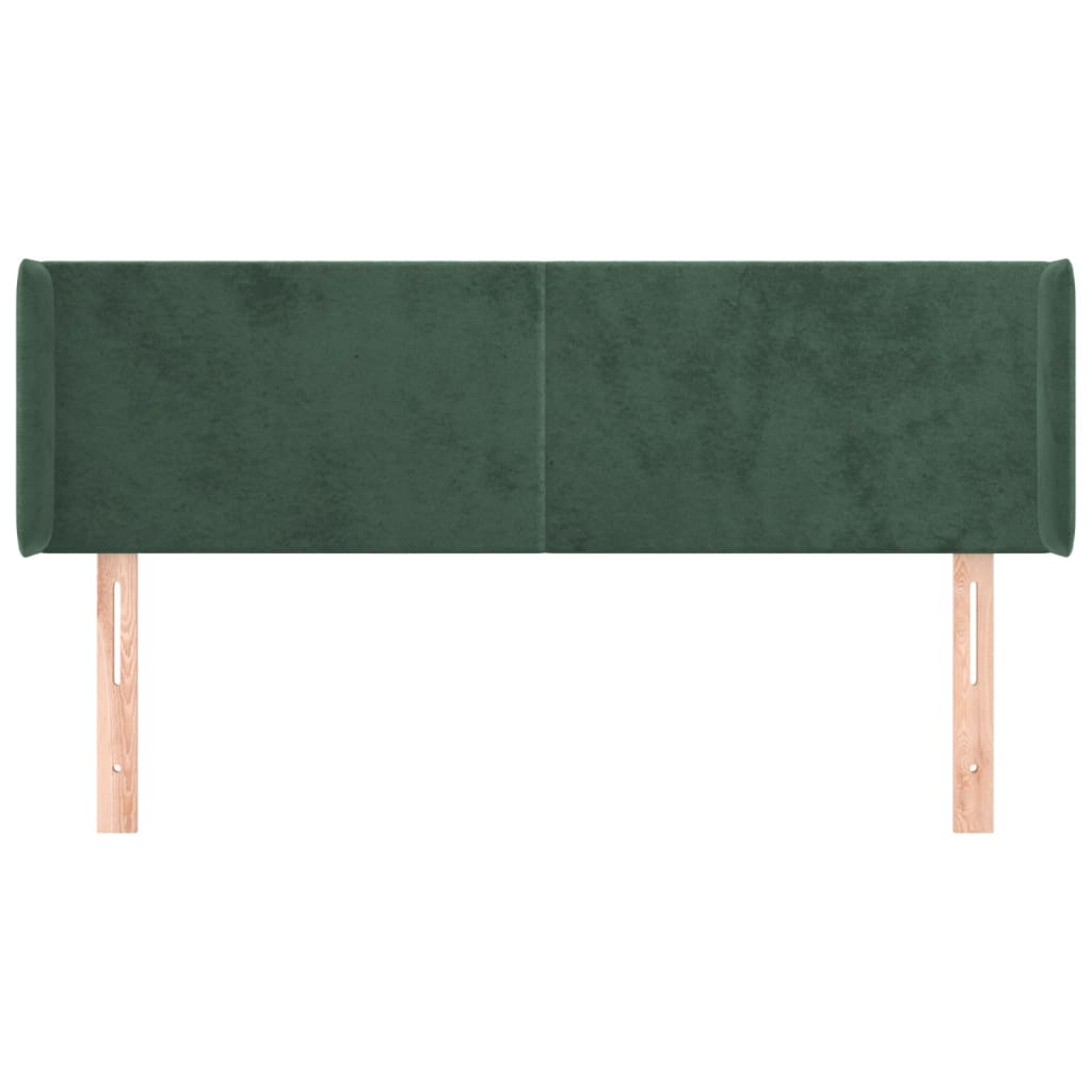 Hoofdbord met randen 147x16x78/88 cm fluweel donkergroen is nu te koop bij PeponiXL, paradijselijk wonen!