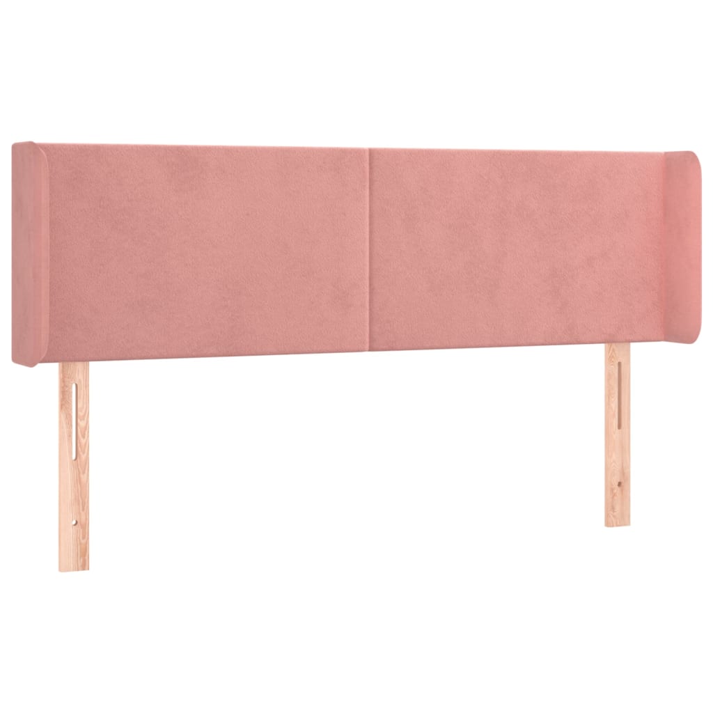 Hoofdbord met randen 147x16x78/88 cm fluweel roze is nu te koop bij PeponiXL, paradijselijk wonen!