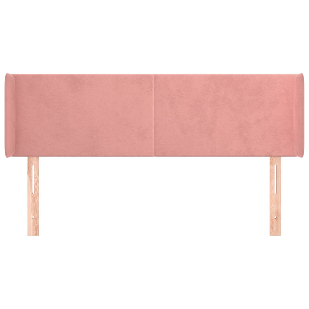 Hoofdbord met randen 147x16x78/88 cm fluweel roze is nu te koop bij PeponiXL, paradijselijk wonen!