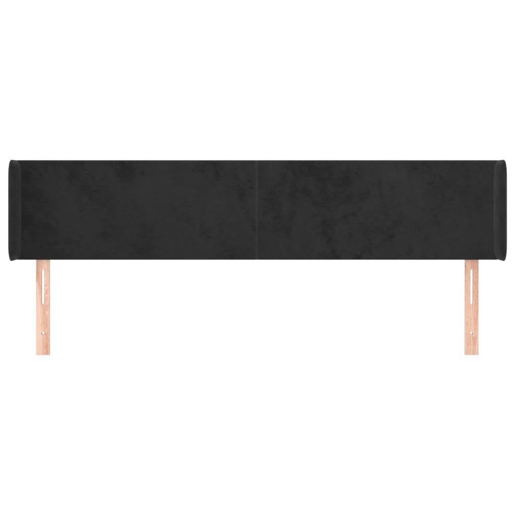 Hoofdbord met randen 163x16x78/88 cm fluweel zwart is nu te koop bij PeponiXL, paradijselijk wonen!