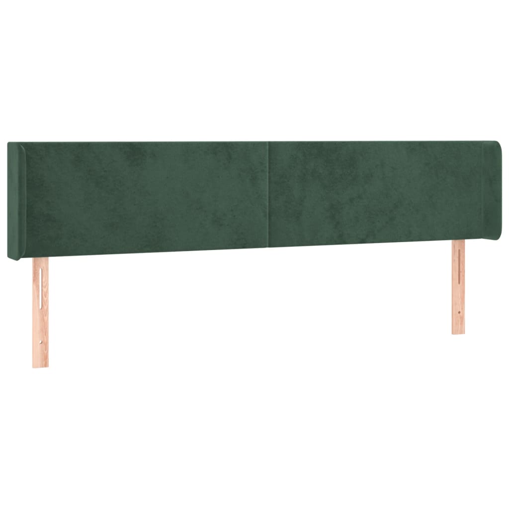 Hoofdbord met randen 163x16x78/88 cm fluweel donkergroen is nu te koop bij PeponiXL, paradijselijk wonen!