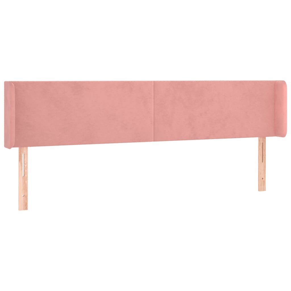 Hoofdbord met randen 163x16x78/88 cm fluweel roze is nu te koop bij PeponiXL, paradijselijk wonen!