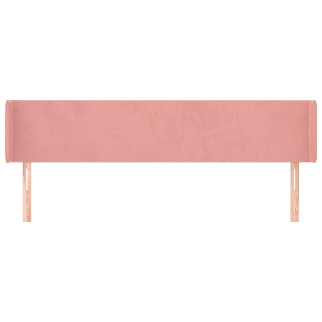 Hoofdbord met randen 163x16x78/88 cm fluweel roze is nu te koop bij PeponiXL, paradijselijk wonen!