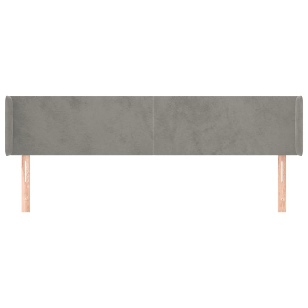 Hoofdbord met randen 183x16x78/88 cm fluweel lichtgrijs is nu te koop bij PeponiXL, paradijselijk wonen!