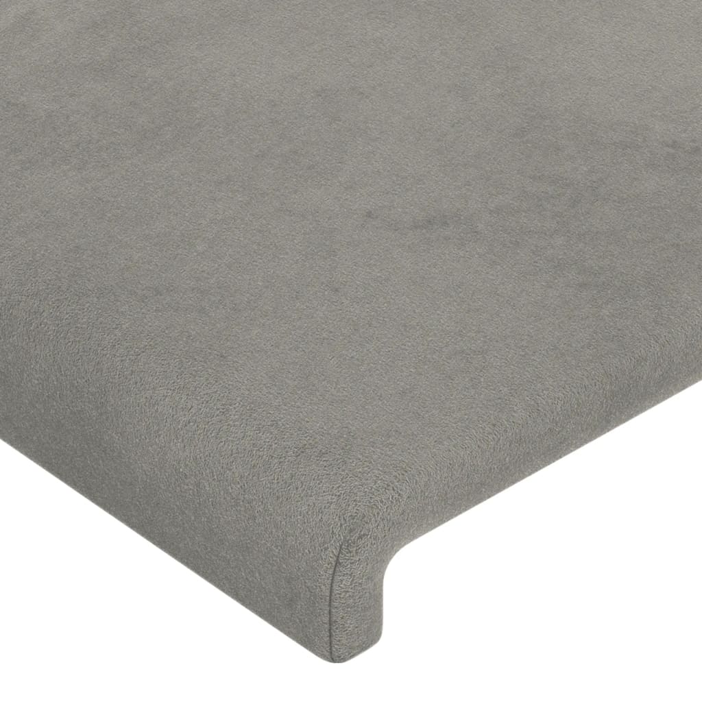 Hoofdbord met randen 183x16x78/88 cm fluweel lichtgrijs is nu te koop bij PeponiXL, paradijselijk wonen!