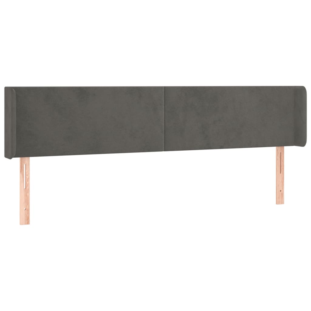 Hoofdbord met randen 183x16x78/88 cm fluweel donkergrijs is nu te koop bij PeponiXL, paradijselijk wonen!