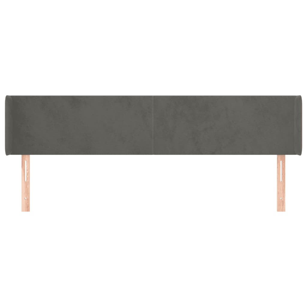 Hoofdbord met randen 183x16x78/88 cm fluweel donkergrijs is nu te koop bij PeponiXL, paradijselijk wonen!
