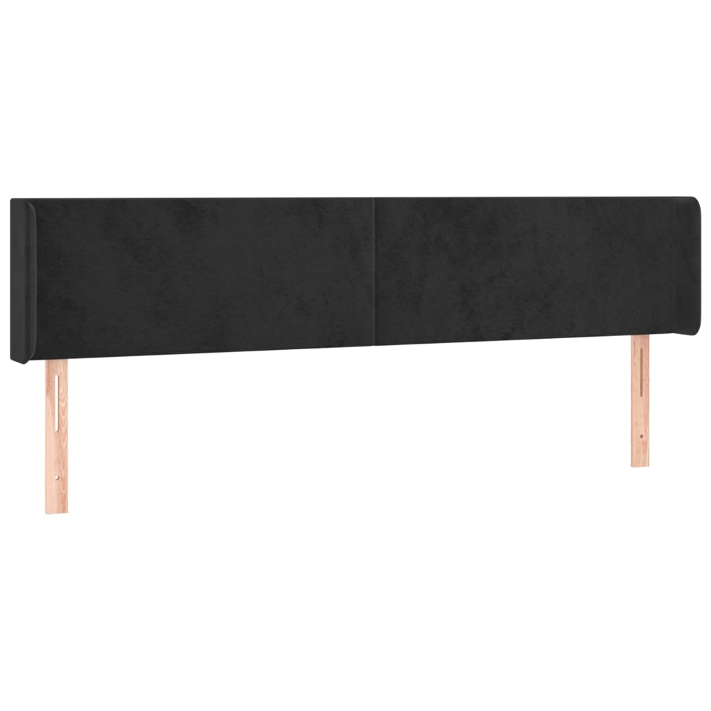Hoofdbord met randen 183x16x78/88 cm fluweel zwart is nu te koop bij PeponiXL, paradijselijk wonen!