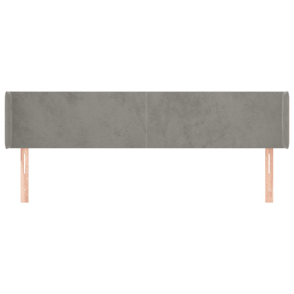 Hoofdbord met randen 203x16x78/88 cm fluweel lichtgrijs is nu te koop bij PeponiXL, paradijselijk wonen!