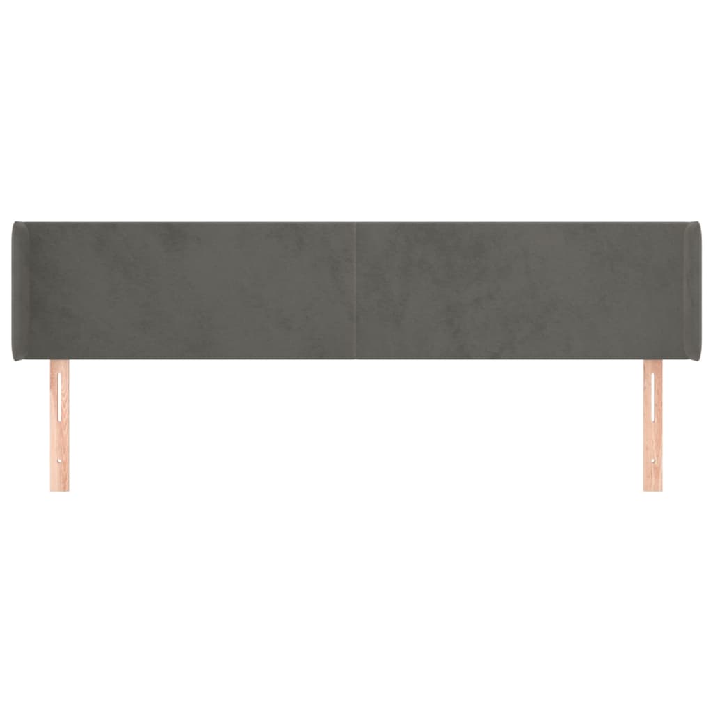 Hoofdbord met randen 203x16x78/88 cm fluweel donkergrijs is nu te koop bij PeponiXL, paradijselijk wonen!